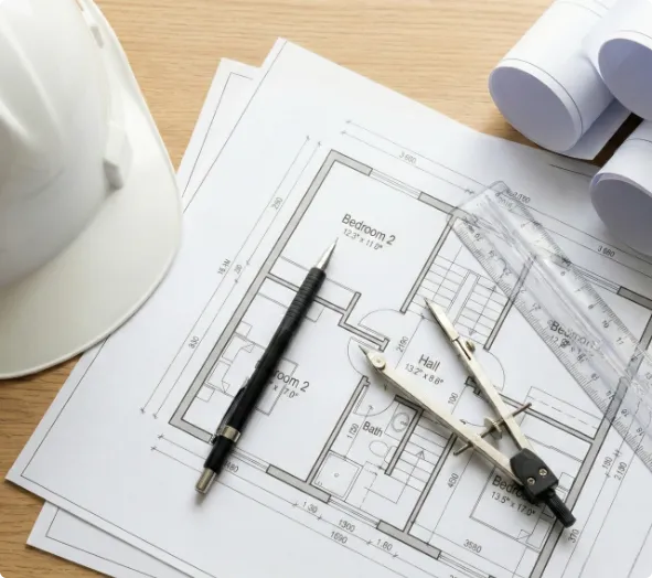 Arsitek Blueprint dan Alat Bangunan